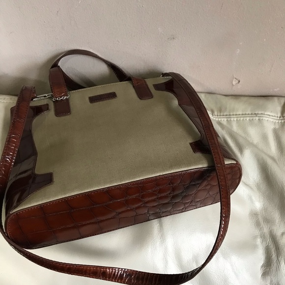 SOLD Cole Haan Canva Brown Croc Leather Shoulder - Picture 7 of 8